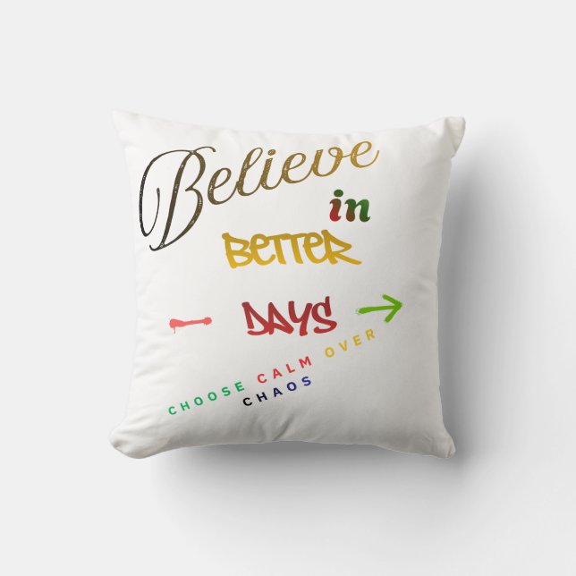 Motivational Minimalistische Moderne Tekst Design Kussen (Voorkant)