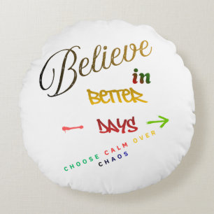 Motivational Minimalistische Moderne Tekst Design Rond Kussen