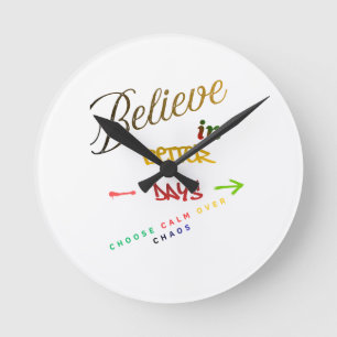 Motivational Minimalistische Moderne Tekst Design Ronde Klok