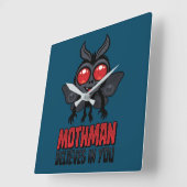 Motivational Mothman Believes In You Vierkante Klok (Hoek)