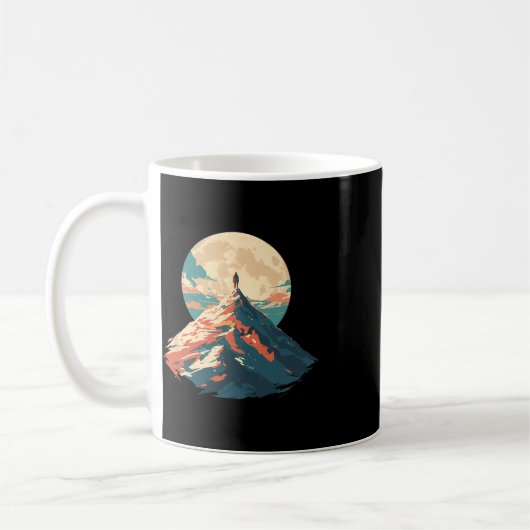 Motivational Mountain Peak Climbing Design - Natur Koffiemok (Links)
