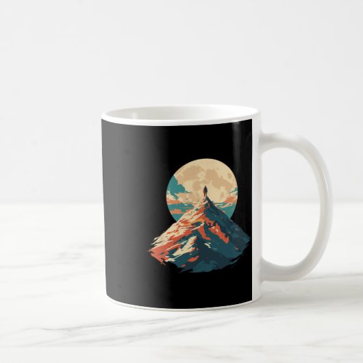 Motivational Mountain Peak Climbing Design - Natur Koffiemok (Rechts)