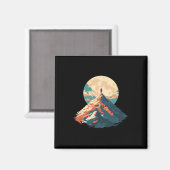 Motivational Mountain Peak Climbing Design - Natur Magneet (Voorkant / Achterkant)