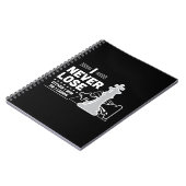 Motivational Never Lose Chess Quote Black White Notitieboek (Linkerzijde)