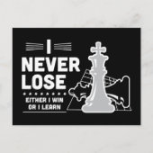 Motivational Never Lose Chess Quote Briefkaart (Voorkant)