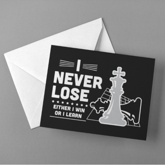 Motivational Never Lose Chess Quote Briefkaart