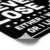 Motivational Never Lose Chess Quote  Poster (Hoek)