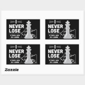 Motivational Never Lose Chess Quote  Rechthoekige Sticker (Vel)