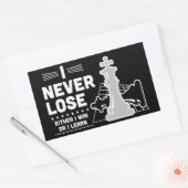 Motivational Never Lose Chess Quote  Rechthoekige Sticker (Envelop)