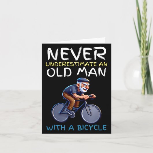 Motivational Old Man Bicycle Quote - Funny Cycling Kaart (Voorkant)