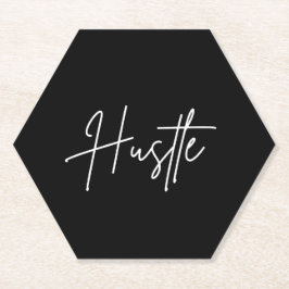 Motivational Paper Coasters - Hustle Quote Kartonnen Onderzetters