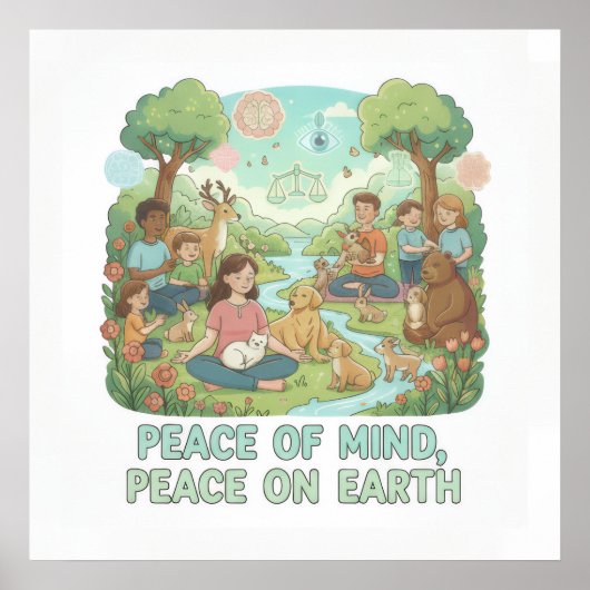 Motivational Peace of Mind, Peace on Earth Design Poster (Voorkant)