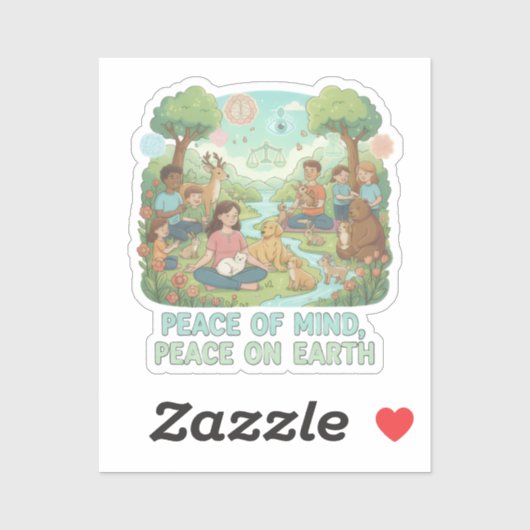 Motivational Peace of Mind, Peace on Earth Design Sticker (Vel)