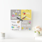 Motivational Phrases Typography - Plakken Vierkante Klok (Huis)