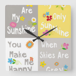 Motivational Phrases Typography - Plakken Vierkante Klok