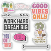Motivational Plant Quote Sticker Sheet | Christmas (Voorkant)