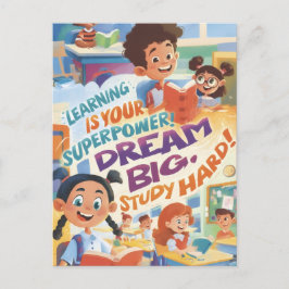 Motivational Postcard for Young Achievers Briefkaart