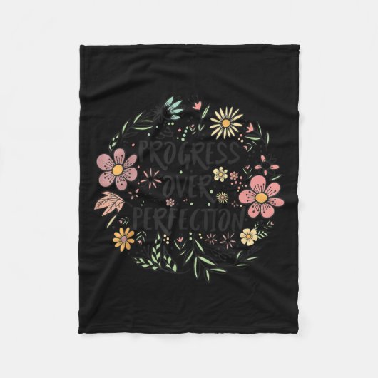 Motivational Progress Over Perfection Back To Scho Fleece Deken (Voorkant)