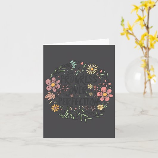 Motivational Progress Over Perfection Back To Scho Kaart (Gele Bloem)