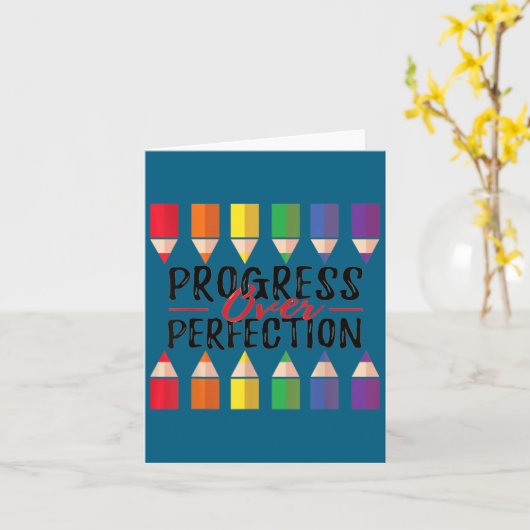 Motivational Progress Over Perfection Back To Scho Kaart (Gele Bloem)