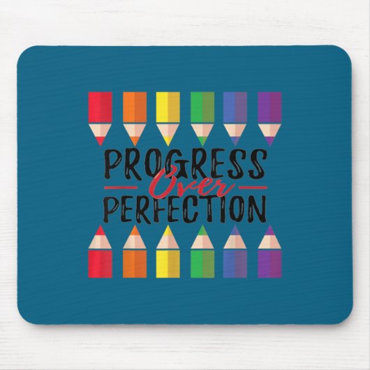 Motivational Progress Over Perfection Back To Scho Muismat (Voorkant)