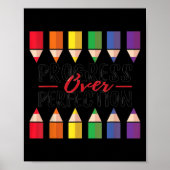 Motivational Progress Over Perfection Back To Scho Poster (Voorkant)