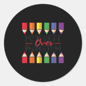 Motivational Progress Over Perfection Back To Scho Ronde Sticker (Voorkant)