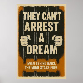 Motivational Quote about Freedom and Dream Vintage Poster