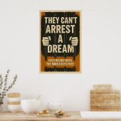 Motivational Quote about Freedom and Dream Vintage Poster (Keuken)