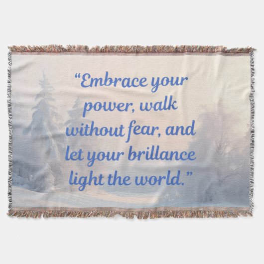 Motivational Quote Blanket "Brilliance & Courage" Deken (Voorkant)