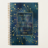 Motivational Quote Blue and Gold Planner (Voorkant)