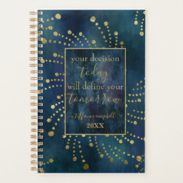 Motivational Quote Blue and Gold Planner