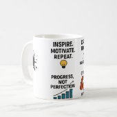 Motivational Quote Coffee Mug – Inspire, Hustle &  Koffiemok (Voorkant links)