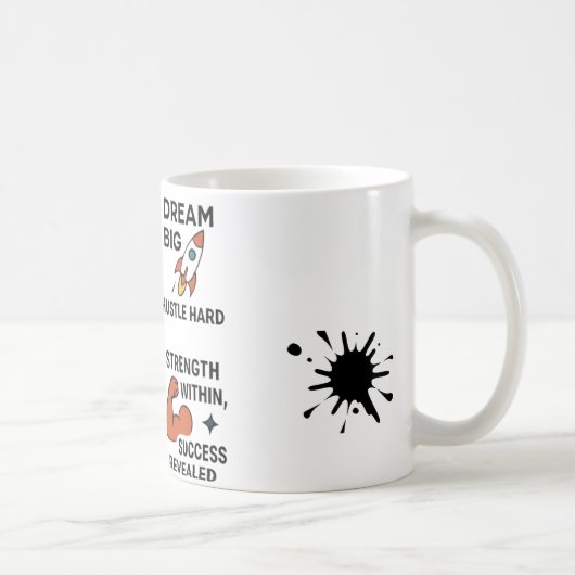 Motivational Quote Coffee Mug – Inspire, Hustle &  Koffiemok (Rechts)