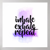 motivational quote inhale exhale repeat purple poster (Voorkant)