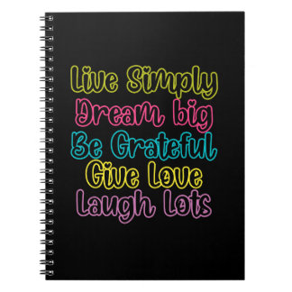 Motivational Quote Live Simply Dream Give Love Notitieboek
