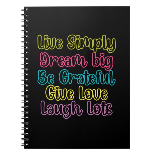 Motivational Quote Live Simply Dream Give Love Notitieboek (Voorkant)