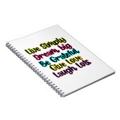 Motivational Quote Live Simply Dream Give Love Notitieboek (Rechterzijde)