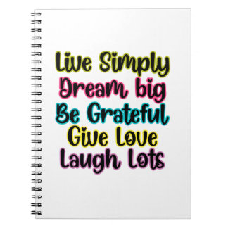 Motivational Quote Live Simply Dream Give Love Notitieboek