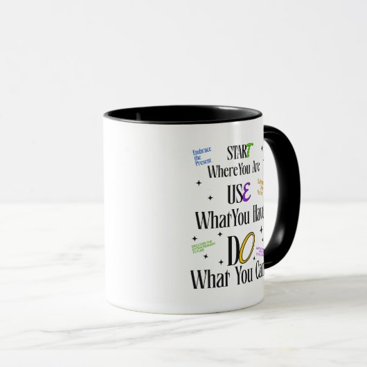 Motivational Quote Mug – Inspirational Coffee Cup Mok (Voorkant rechts)