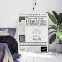 Motivational Quote Newspaper Style Art Poster