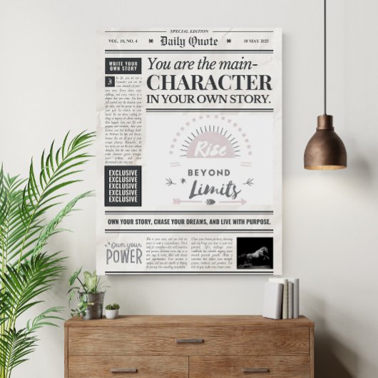 Motivational Quote Newspaper Style Art Poster