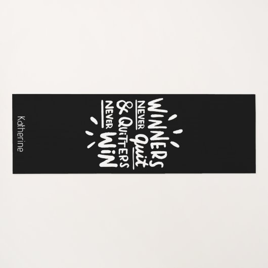 Motivational Quote personalized name Workout Black Yogamat (Achterkant (horizontaal))