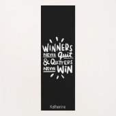 Motivational Quote personalized name Workout Black Yogamat (Voorkant)