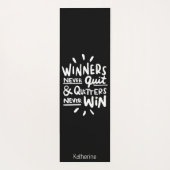 Motivational Quote personalized name Workout Black Yogamat (Achterkant)