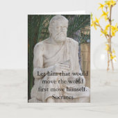 Motivational Quote Socrates Kaart (Gele Bloem)