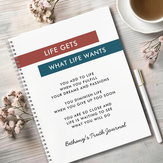 Motivational Quote Terracotta Teal Truth Journal Notitieboek