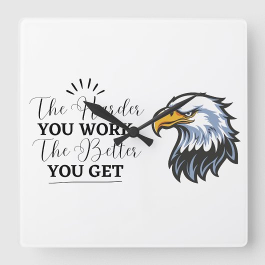 Motivational Quote Wall Clock  Vierkante Klok (Voorkant)