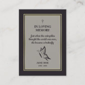 Motivational Quote with Buttefly in Loving Memory Visitekaartje (Voorkant)