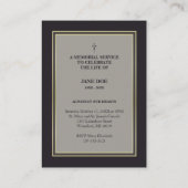 Motivational Quote with Buttefly in Loving Memory Visitekaartje (Achterkant)